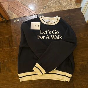Women’s navy and white sweatshirt - Let's Go For A Walk